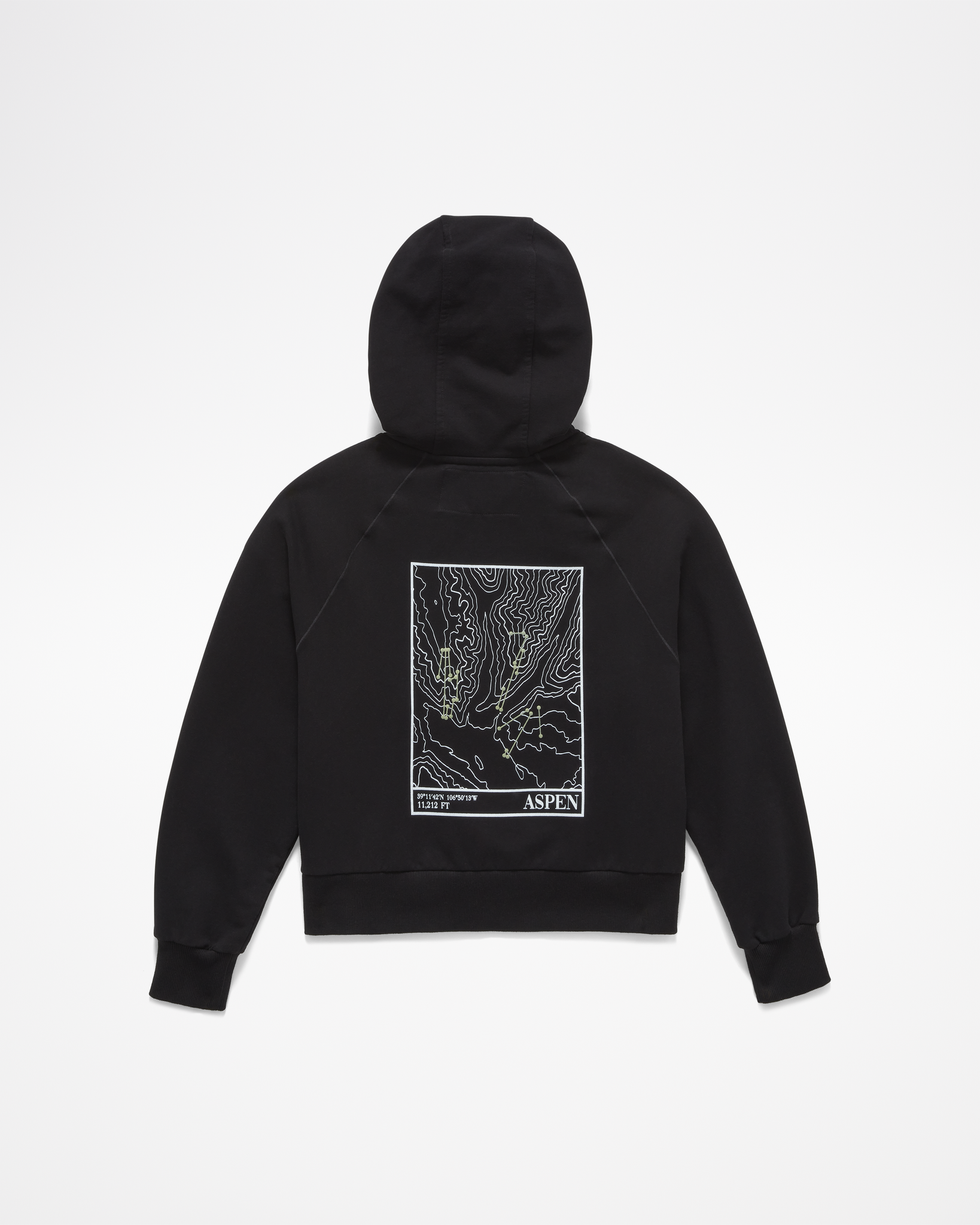 Unisex Aspen Topo Map Hoodie in Black