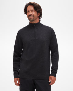 Legacy Quarter Zip Men's Sweater in Charcoal