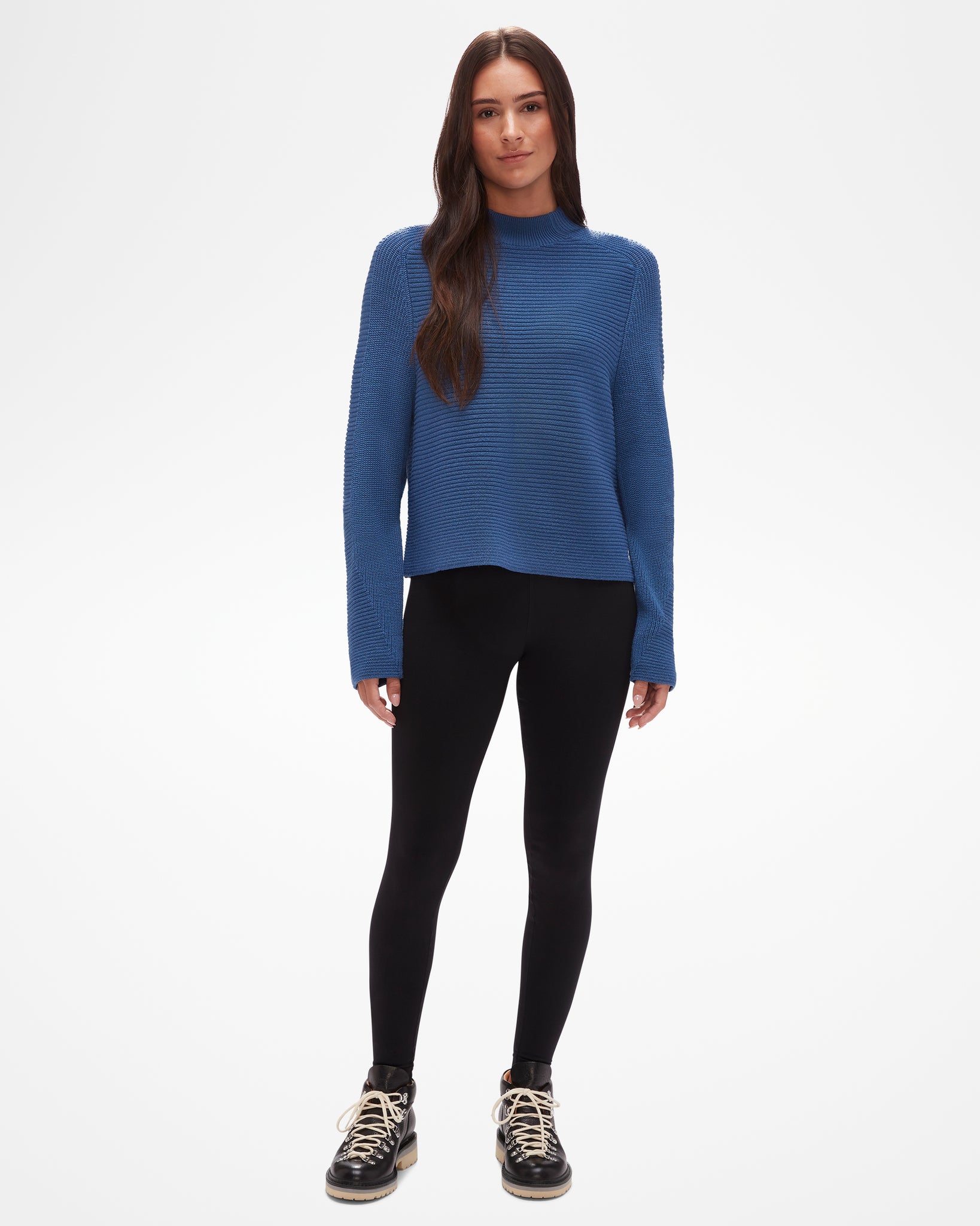 Ruth Sweater Women's Dusk Blue Color Front Full Body Photo