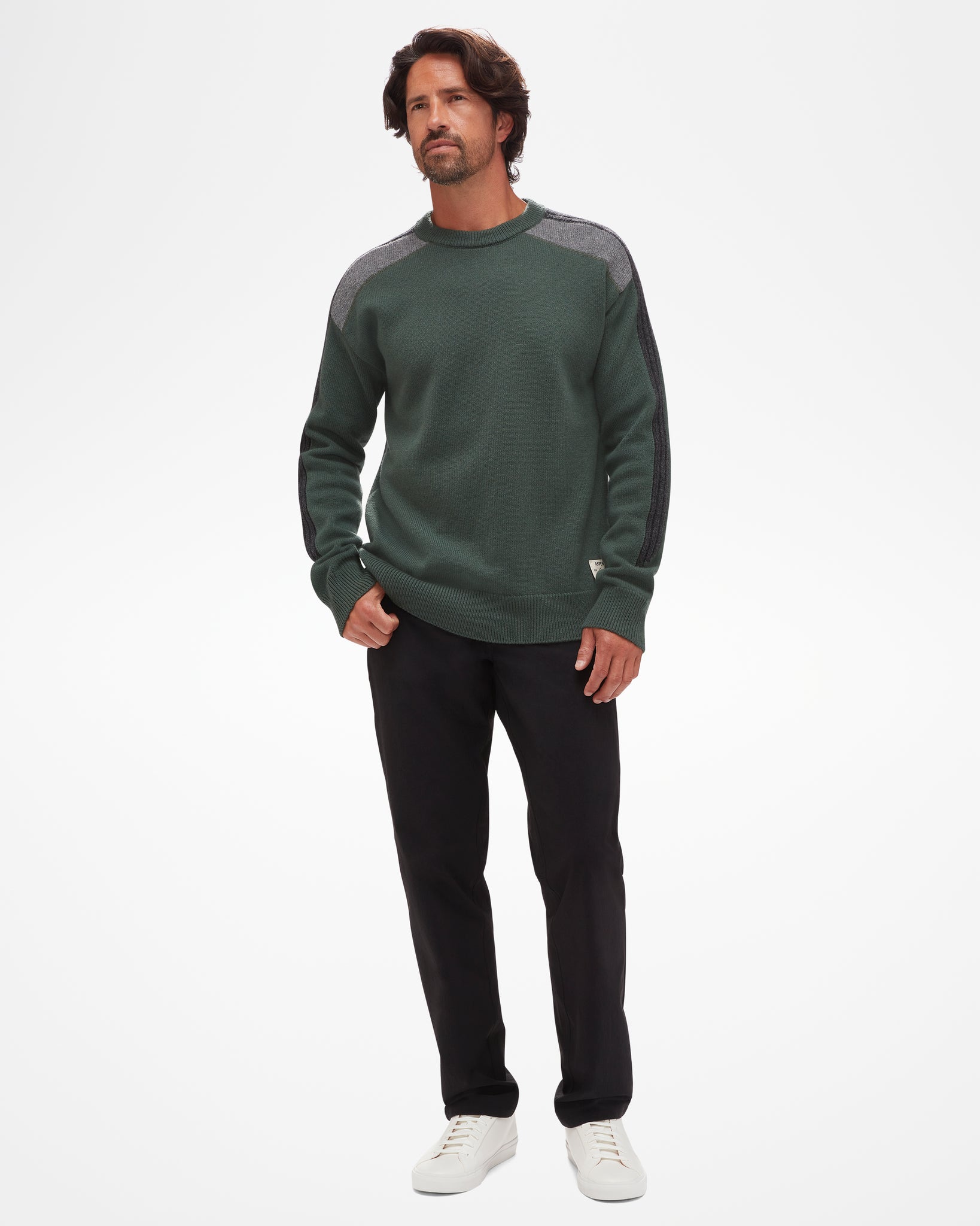 Aspen Ullr Men's Sweater in Northwood Green Front Photo