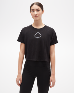 Leaf Women's Crop T-Shirt Black
