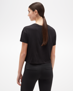 Leaf Women's Crop T-Shirt Black Back
