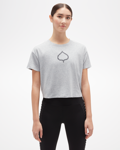 Leaf Women's Crop T-Shirt Grey
