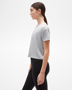 Leaf Women's Crop T-Shirt Grey Side