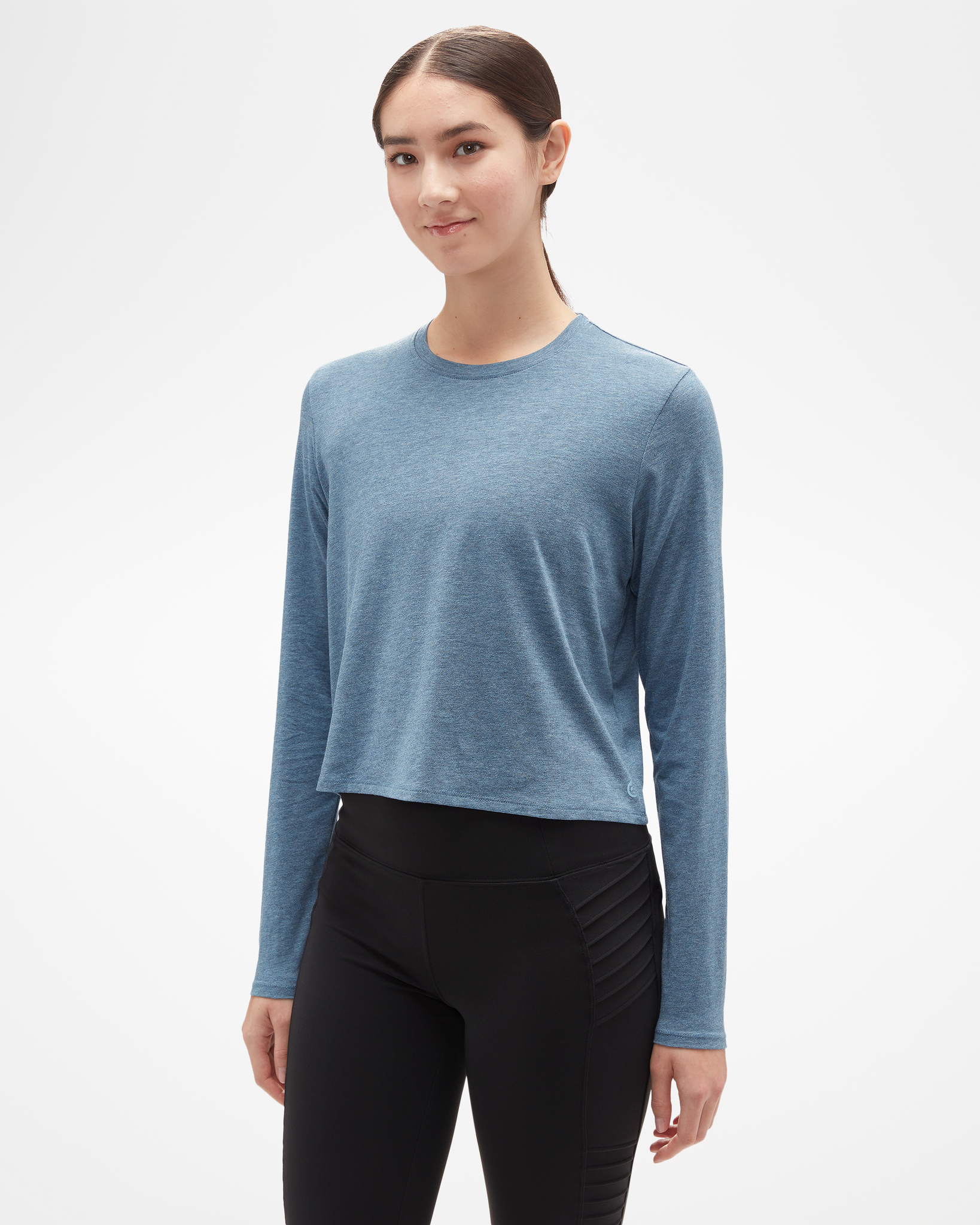 ASPENX Women’s Crop Long Sleeve T-Shirt Indigo