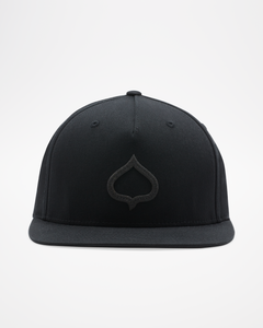 Leaf Applique Black Flat Brim Hat