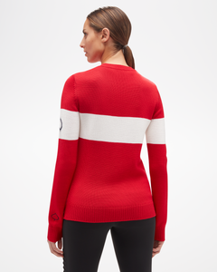 Women's Patch Sweater Red Back
