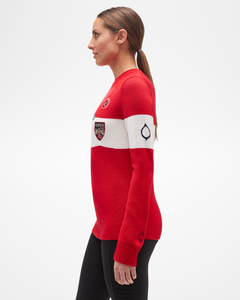 Women's Patch Sweater Red Side
